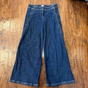 Maeve by Anthropologie Maeve Scallop-Edge High-Rise Wide-Leg Jeans 6P *worn 1X